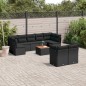 vidaXL Set de sofás de jardín 10 pzas cojines ratán sintético negro vidaXL Set de sofás de jardín 10 pzas cojines ratán sintético negro