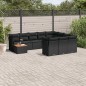 vidaXL Set de sofás de jardín 11 pzas y cojines ratán sintético negro vidaXL Set de sofás de jardín 11 pzas y cojines ratán sintético negro