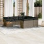 vidaXL Set de sofás de jardín 11 pzas y cojines ratán sintético gris vidaXL Set de sofás de jardín 11 pzas y cojines ratán sintético gris