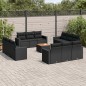 vidaXL Set de sofás de jardín y cojines 13 pzas ratán sintético negro vidaXL Set de sofás de jardín y cojines 13 pzas ratán sintético negro