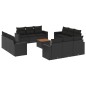 vidaXL Set de sofás de jardín y cojines 13 pzas ratán sintético negro vidaXL Set de sofás de jardín y cojines 13 pzas ratán sintético negro