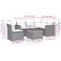 vidaXL Set de muebles de jardín 6 pzas y cojines ratán sintético gris vidaXL Set de muebles de jardín 6 pzas y cojines ratán sintético gris