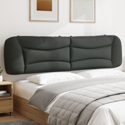 vidaXL Cabecero de cama acolchado tela gris oscuro 200 cm