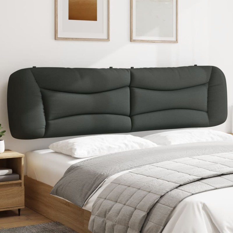 vidaXL Cabecero de cama acolchado tela gris oscuro 200 cm vidaXL Cabecero de cama acolchado tela gris oscuro 200 cm