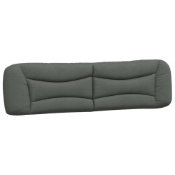 vidaXL Cabecero de cama acolchado tela gris oscuro 200 cm