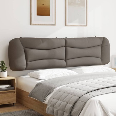 vidaXL Cabecero de cama acolchado tela gris taupe 200 cm