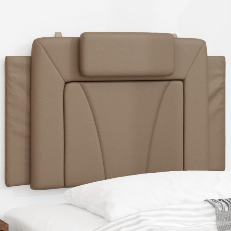vidaXL Cabecero de cama acolchado cuero sintético capuchino 90 cm