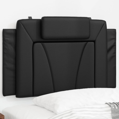vidaXL Cabecero de cama acolchado cuero sintético negro 90 cm