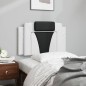 vidaXL Cabecero de cama acolchado cuero sintético blanco y negro 90 cm vidaXL Cabecero de cama acolchado cuero sintético blanco y negro 90 cm