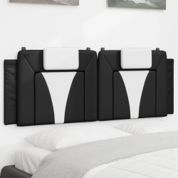 vidaXL Cabecero de cama acolchado cuero sintético negro blanco 120 cm
