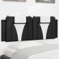 vidaXL Cabecero de cama acolchado cuero sintético negro blanco 120 cm