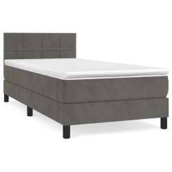 vidaXL Cama box spring con colchón terciopelo gris oscuro 80x200 cm