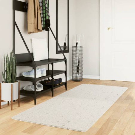 vidaXL Alfombra de pelo largo moderna crema 80x200 cm