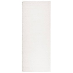 vidaXL Alfombra de pelo largo moderna crema 80x200 cm