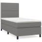 vidaXL Cama box spring con colchón tela gris oscuro 90x200 cm vidaXL Cama box spring con colchón tela gris oscuro 90x200 cm