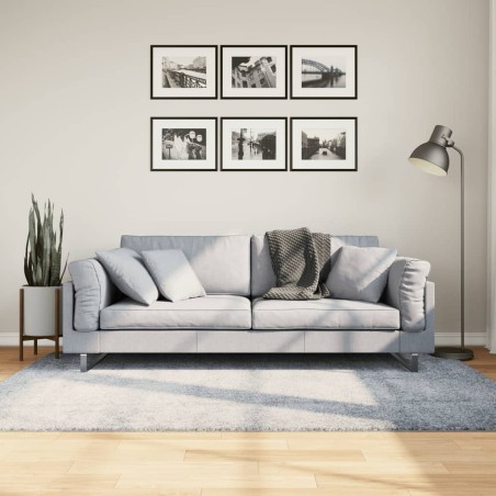 vidaXL Alfombra de pelo largo moderna azul 140x200 cm