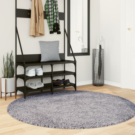 vidaXL Alfombra de pelo largo moderna azul Ø 200 cm