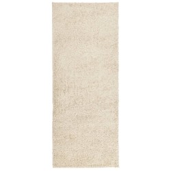 vidaXL Alfombra de pelo largo moderna dorado 80x200 cm
