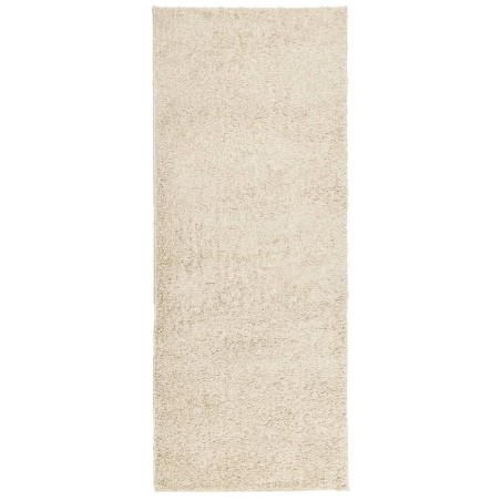 vidaXL Alfombra de pelo largo moderna dorado 80x200 cm