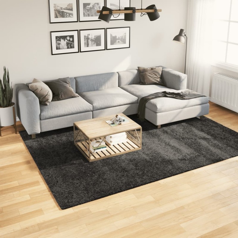 vidaXL Alfombra de pelo largo moderna gris antracita 200x280 cm vidaXL Alfombra de pelo largo moderna gris antracita 200x280 cm