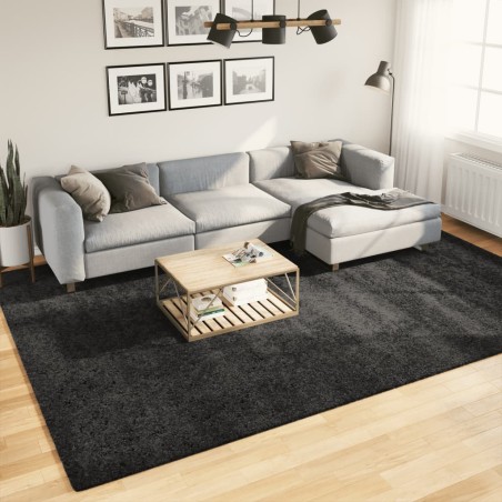 vidaXL Alfombra de pelo largo moderna gris antracita 240x340 cm