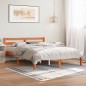 vidaXL Estructura de cama madera maciza pino marrón cera 135x190 cm vidaXL Estructura de cama madera maciza pino marrón cera 135x190 cm