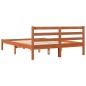 vidaXL Estructura de cama madera maciza pino marrón cera 135x190 cm vidaXL Estructura de cama madera maciza pino marrón cera 135x190 cm
