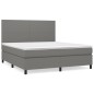 vidaXL Cama box spring con colchón tela gris oscuro 160x200 cm vidaXL Cama box spring con colchón tela gris oscuro 160x200 cm