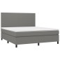 vidaXL Cama box spring con colchón tela gris oscuro 160x200 cm vidaXL Cama box spring con colchón tela gris oscuro 160x200 cm