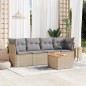 vidaXL Juego de sofás jardín con cojines 5 pzas ratán sintético beige vidaXL Juego de sofás jardín con cojines 5 pzas ratán sintético beige