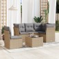 vidaXL Juego de sofás jardín con cojines 6 pzas ratán sintético beige vidaXL Juego de sofás jardín con cojines 6 pzas ratán sintético beige