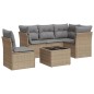 vidaXL Juego de sofás jardín con cojines 6 pzas ratán sintético beige vidaXL Juego de sofás jardín con cojines 6 pzas ratán sintético beige