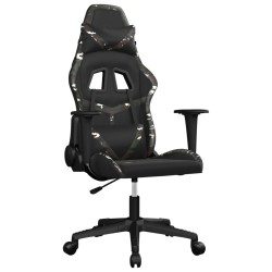vidaXL Silla gaming de masaje cuero sintético negro y camuflaje