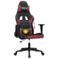 vidaXL Silla gaming de masaje cuero sintético negro y rojo vino tinto vidaXL Silla gaming de masaje cuero sintético negro y rojo vino tinto