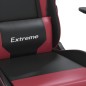 vidaXL Silla gaming de masaje cuero sintético negro y rojo vino tinto vidaXL Silla gaming de masaje cuero sintético negro y rojo vino tinto