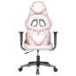 vidaXL Silla gaming de masaje cuero sintético blanco y rosa vidaXL Silla gaming de masaje cuero sintético blanco y rosa