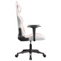 vidaXL Silla gaming de masaje cuero sintético blanco y rosa vidaXL Silla gaming de masaje cuero sintético blanco y rosa