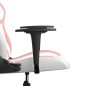 vidaXL Silla gaming de masaje cuero sintético blanco y rosa vidaXL Silla gaming de masaje cuero sintético blanco y rosa