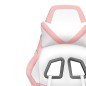 vidaXL Silla gaming de masaje cuero sintético blanco y rosa vidaXL Silla gaming de masaje cuero sintético blanco y rosa