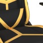 vidaXL Silla gaming de masaje cuero sintético negro y dorado vidaXL Silla gaming de masaje cuero sintético negro y dorado