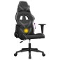 vidaXL Silla gaming de masaje cuero sintético negro y gris vidaXL Silla gaming de masaje cuero sintético negro y gris
