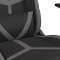 vidaXL Silla gaming de masaje cuero sintético negro y gris vidaXL Silla gaming de masaje cuero sintético negro y gris