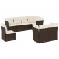 vidaXL Set sofás de jardín 8 piezas y cojines ratán sintético marrón