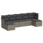 vidaXL Set de sofás de jardín 7 piezas con cojines ratán PE gris vidaXL Set de sofás de jardín 7 piezas con cojines ratán PE gris