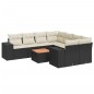 vidaXL Set de sofás de jardín 8 piezas y cojines ratán sintético negro vidaXL Set de sofás de jardín 8 piezas y cojines ratán sintético negro