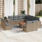 vidaXL Set de sofás de jardín 12 pzas y cojines ratán sintético marrón vidaXL Set de sofás de jardín 12 pzas y cojines ratán sintético marrón