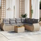 vidaXL Set sofás de jardín 7 piezas y cojines ratán sintético beige vidaXL Set sofás de jardín 7 piezas y cojines ratán sintético beige