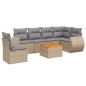 vidaXL Set sofás de jardín 7 piezas y cojines ratán sintético beige vidaXL Set sofás de jardín 7 piezas y cojines ratán sintético beige