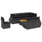 vidaXL Set de sofás de jardín 8 piezas y cojines ratán sintético negro vidaXL Set de sofás de jardín 8 piezas y cojines ratán sintético negro