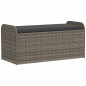 vidaXL Banco de almacenaje con cojín ratán sintético gris 115x51x52 cm vidaXL Banco de almacenaje con cojín ratán sintético gris 115x51x52 cm